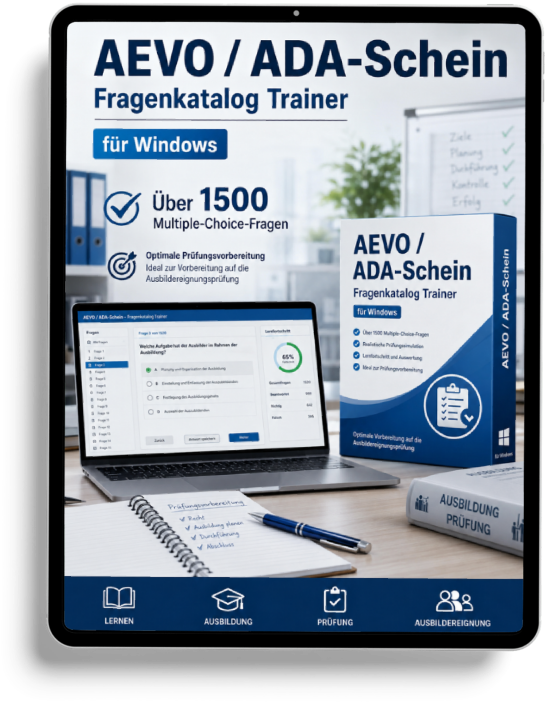 AEVO/ADA - Schein Fragenkatalogtrainer mit über 1500 Multiple Choice Fragen -Download für Windows