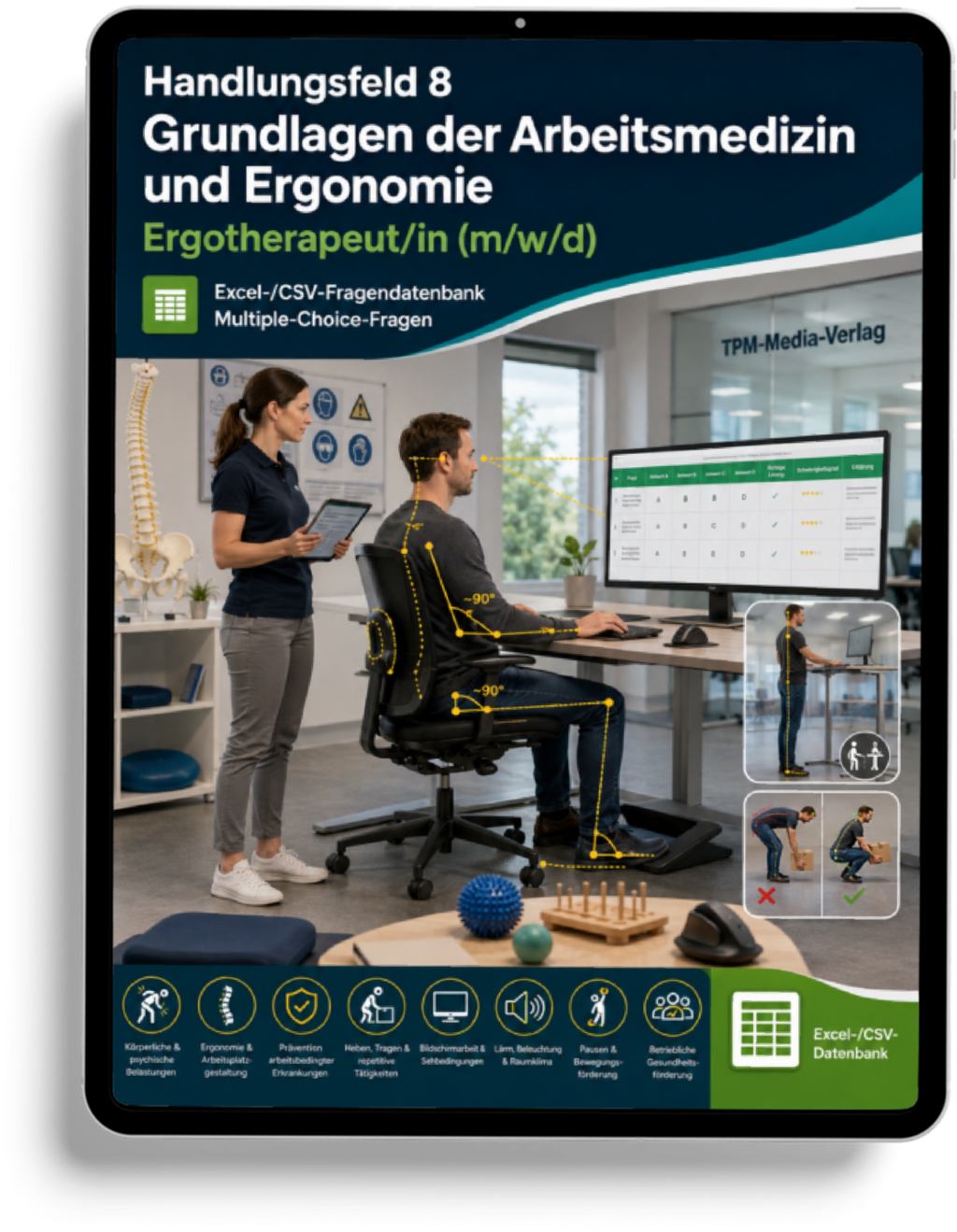 Ergotherapeut - Handlungsfeld 8 gewerbliche Excel-Fragenkatalog Datenbank (Sofort-Download)