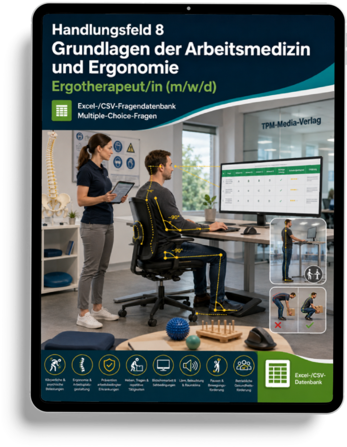 Ergotherapeut - Handlungsfeld 8 gewerbliche Excel-Fragenkatalog Datenbank (Sofort-Download)