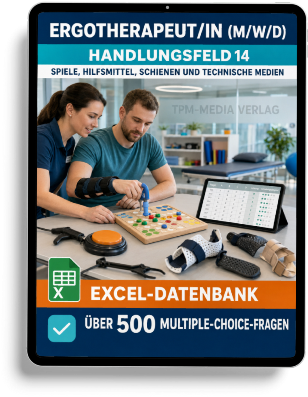 Ergotherapeut - Handlungsfeld 14 gewerbliche Excel-Fragenkatalog Datenbank (Sofort-Download)