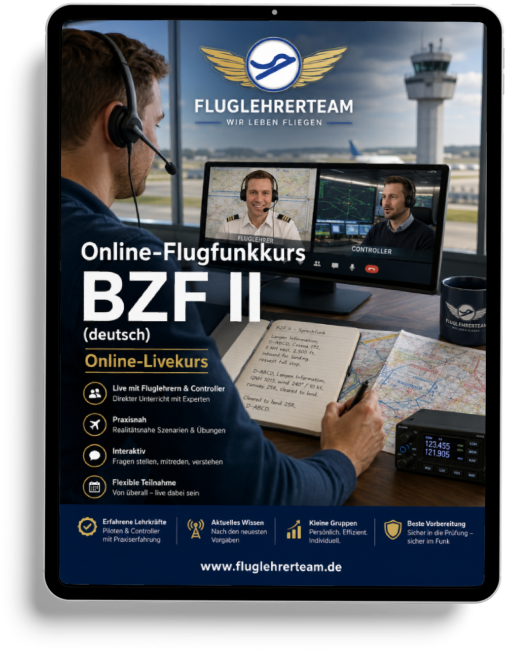 Online Flugfunkkurs BZF II von Fluglehrerteam
