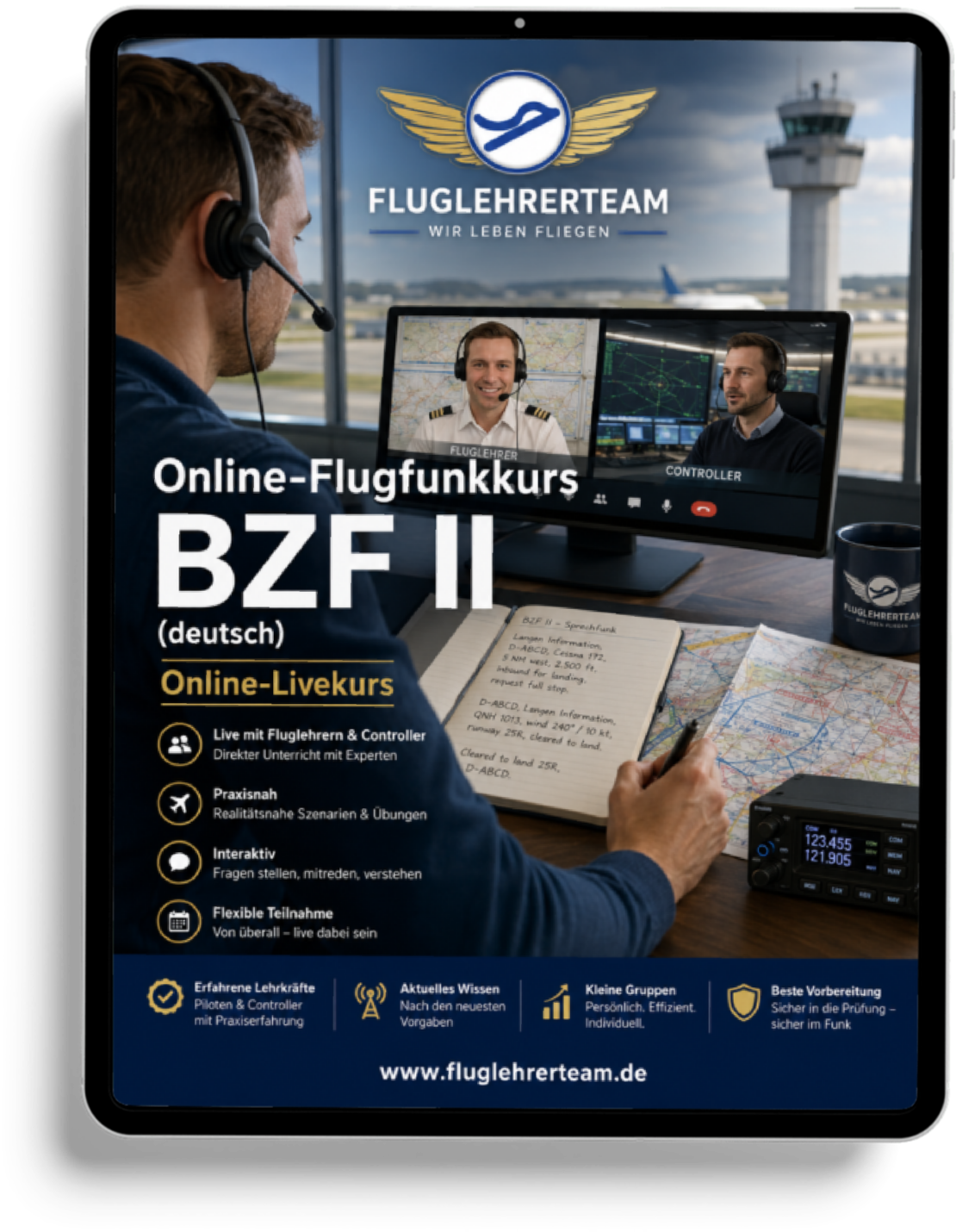 Online Flugfunkkurs BZF II von Fluglehrerteam