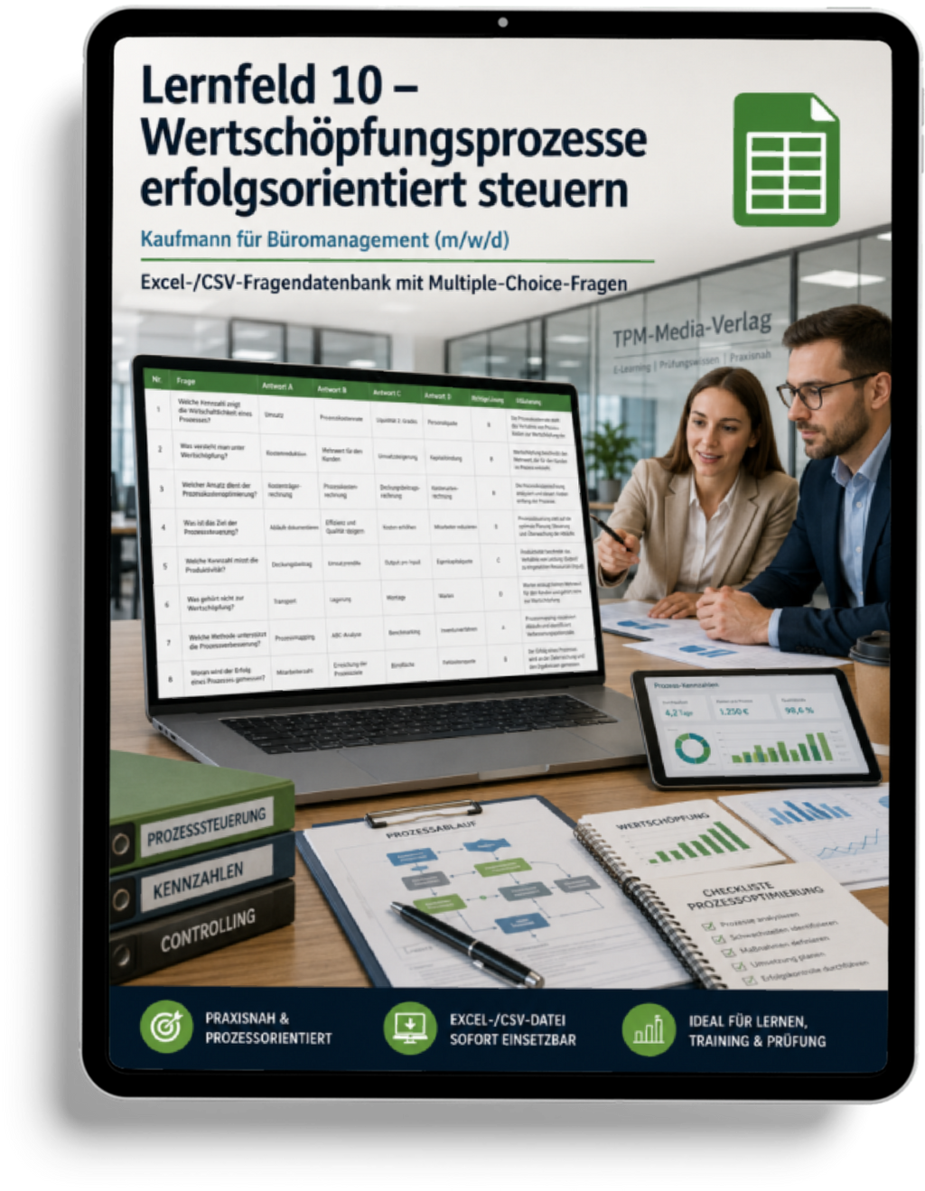 Kaufmann für Büromanagement - Lernfeld 10 gewerbliche Excel-Fragenkatalog Datenbank (Sofort-Download)