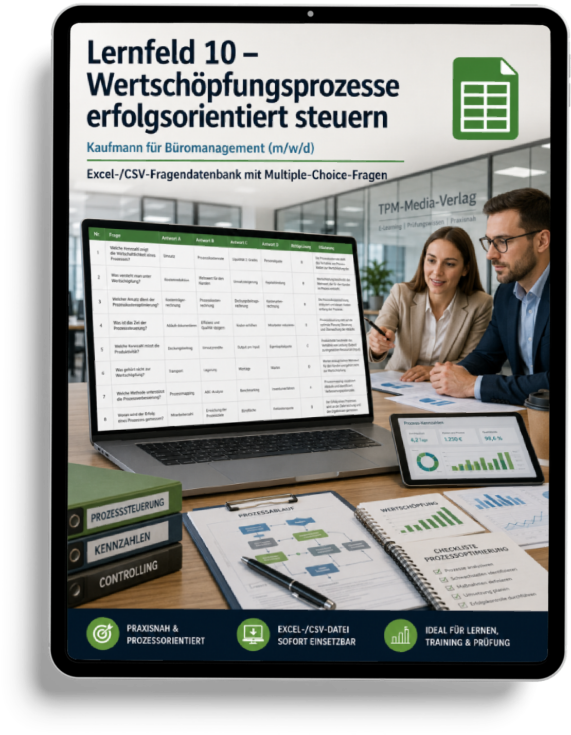 Kaufmann für Büromanagement - Lernfeld 10 gewerbliche Excel-Fragenkatalog Datenbank (Sofort-Download)