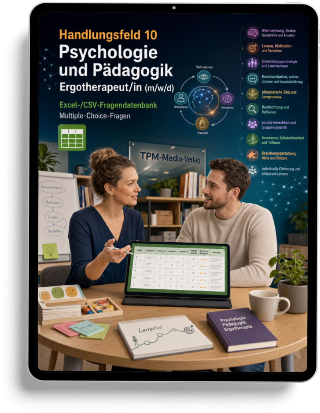 Ergotherapeut - Handlungsfeld 10 gewerbliche Excel-Fragenkatalog Datenbank (Sofort-Download)
