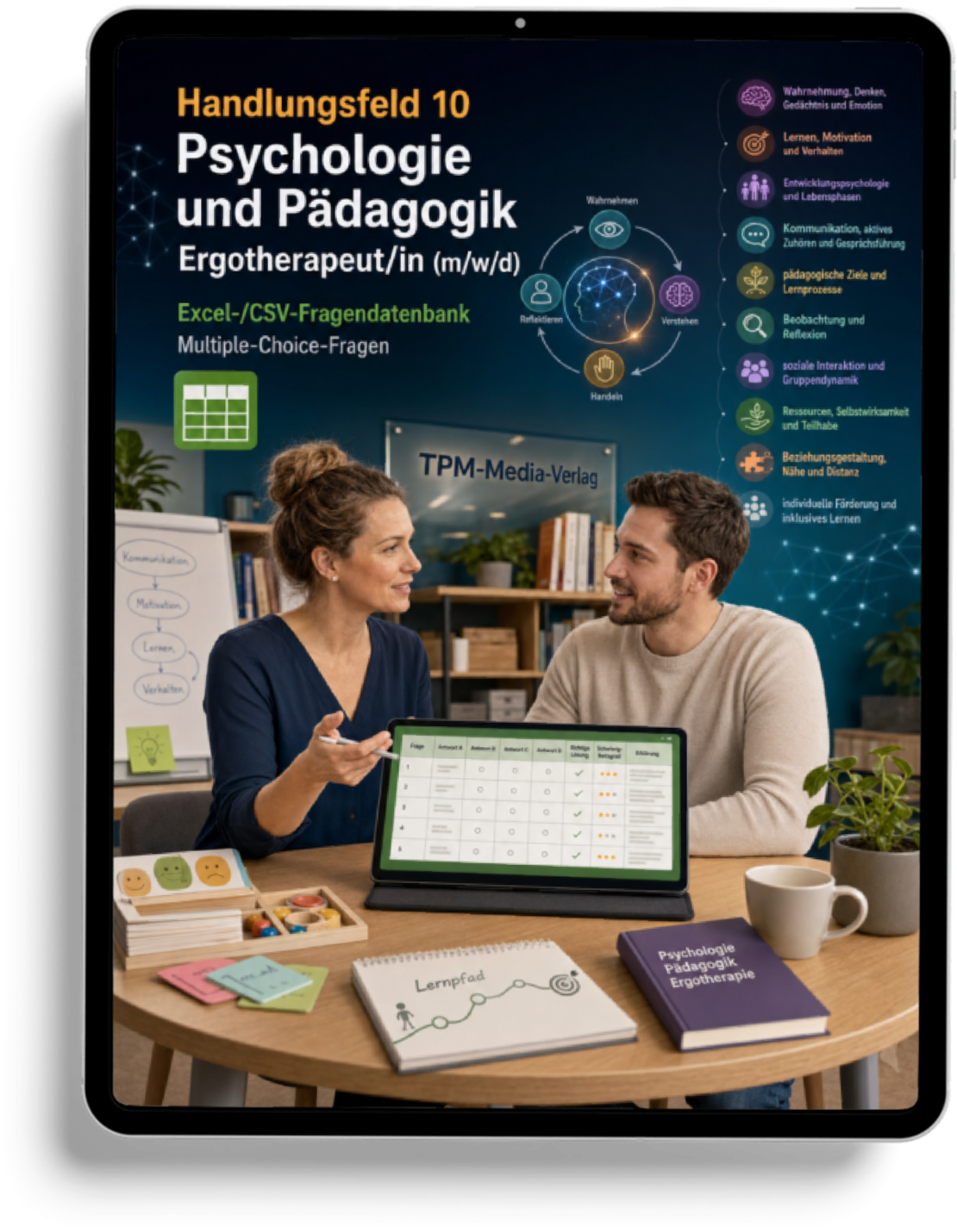 Ergotherapeut - Handlungsfeld 10 gewerbliche Excel-Fragenkatalog Datenbank (Sofort-Download)