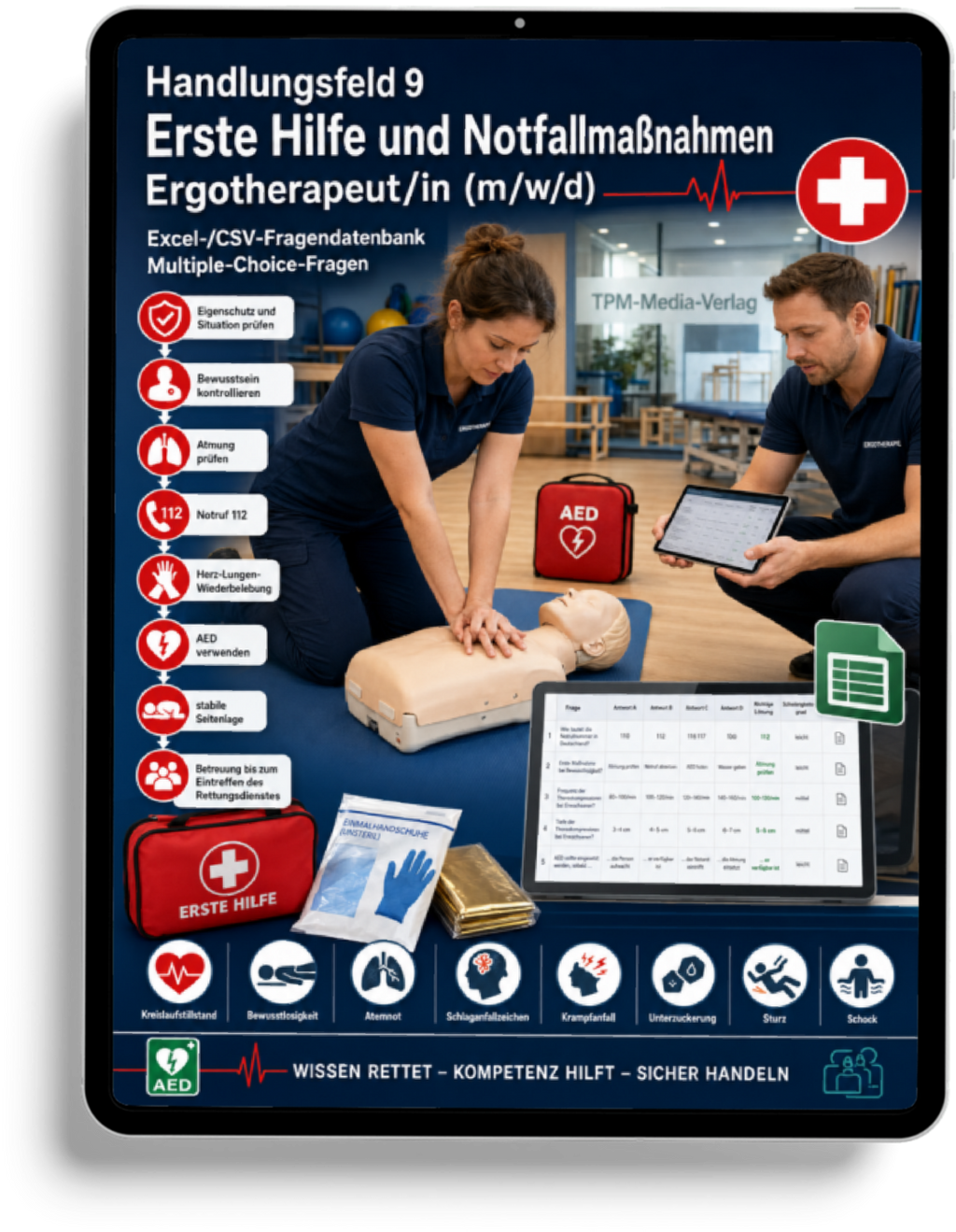 Ergotherapeut - Handlungsfeld 9 gewerbliche Excel-Fragenkatalog Datenbank (Sofort-Download)