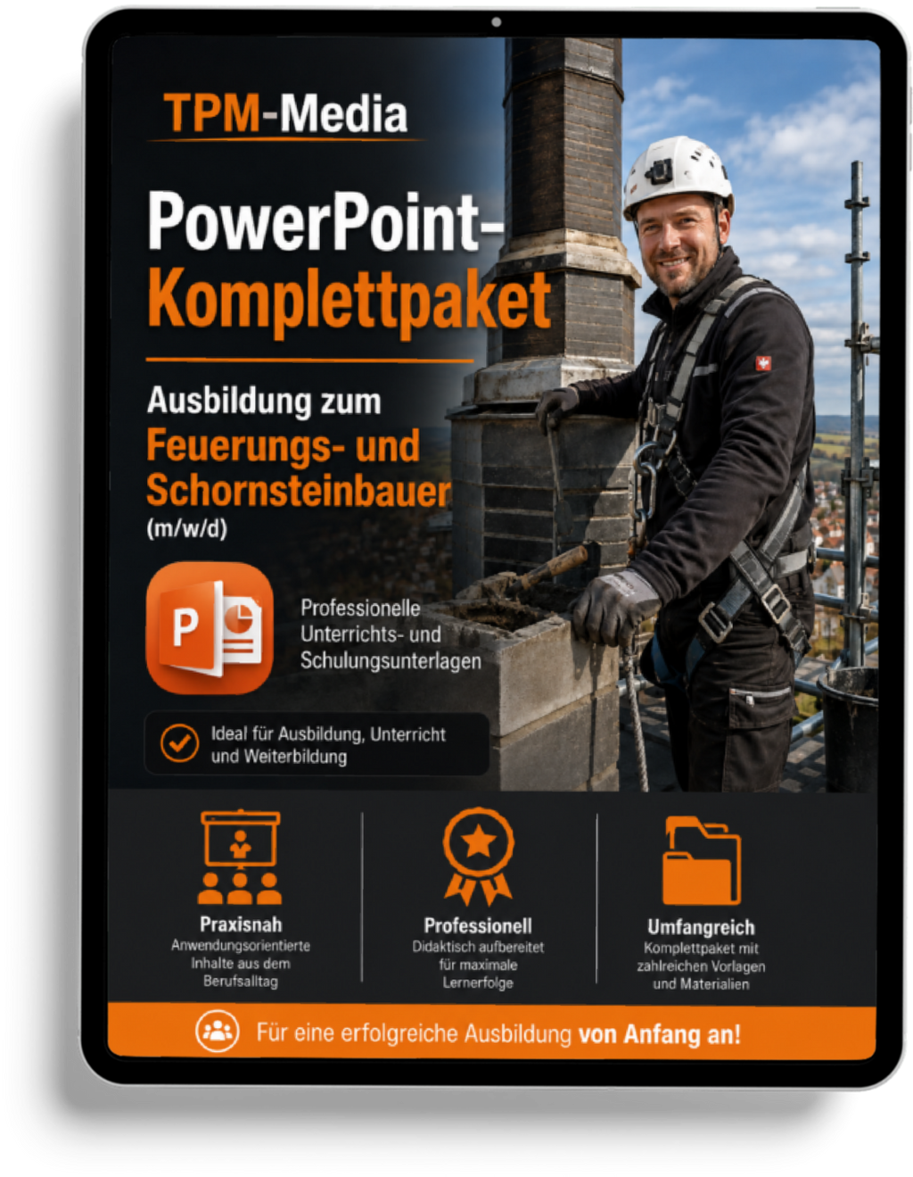 PowerPoint-Ausbildung Feuerungs- und Schornsteinbauer Komplettpaket für die Ausbildung (m/w/d)