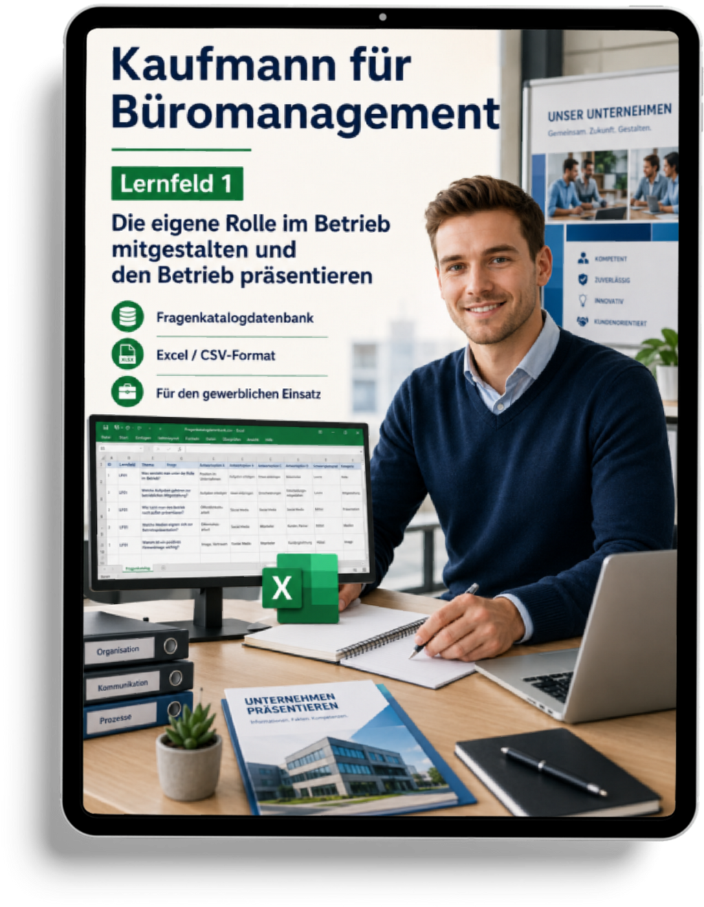 Kaufmann für Büromanagement - Lernfeld 1 gewerbliche Excel-Fragenkatalog Datenbank (Sofort-Download)