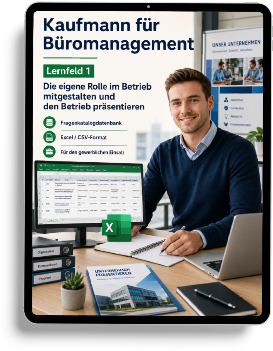 Kaufmann für Büromanagement - Lernfeld 1 gewerbliche Excel-Fragenkatalog Datenbank (Sofort-Download)