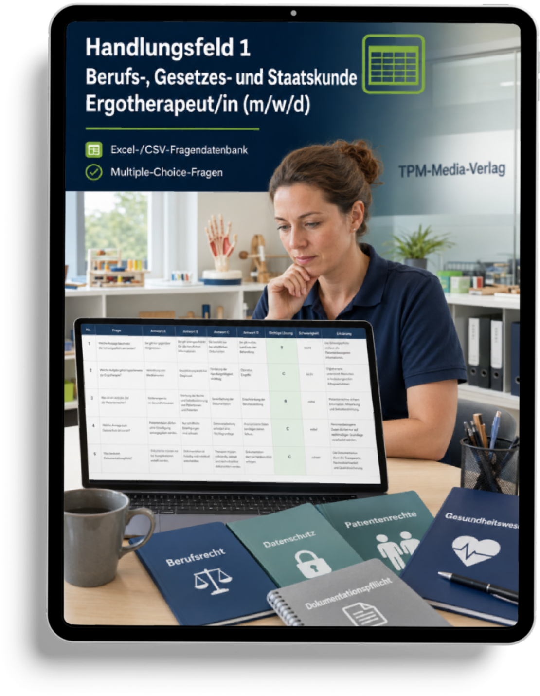 Ergotherapeut - Handlungsfeld 1 gewerbliche Excel-Fragenkatalog Datenbank (Sofort-Download)