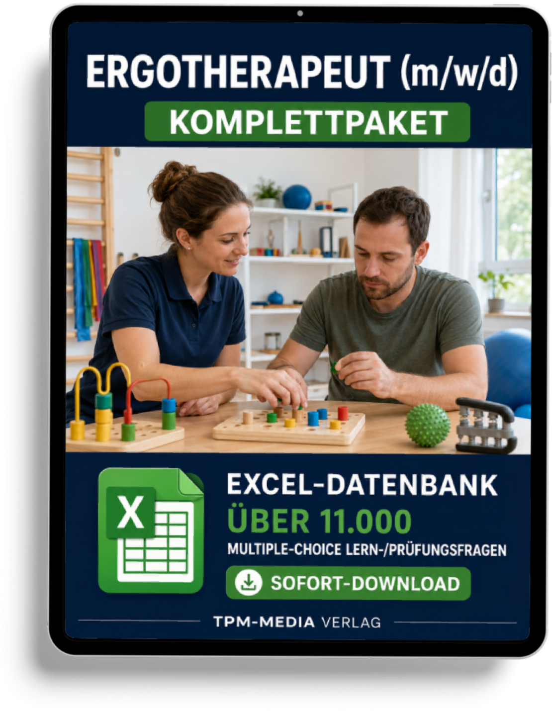 Ergotherapeut (m/w/d) - gewerbliche Excel-Fragenkatalog Komplett-Datenbank mit über 11.000 MC-Fragen (Sofort-Download)
