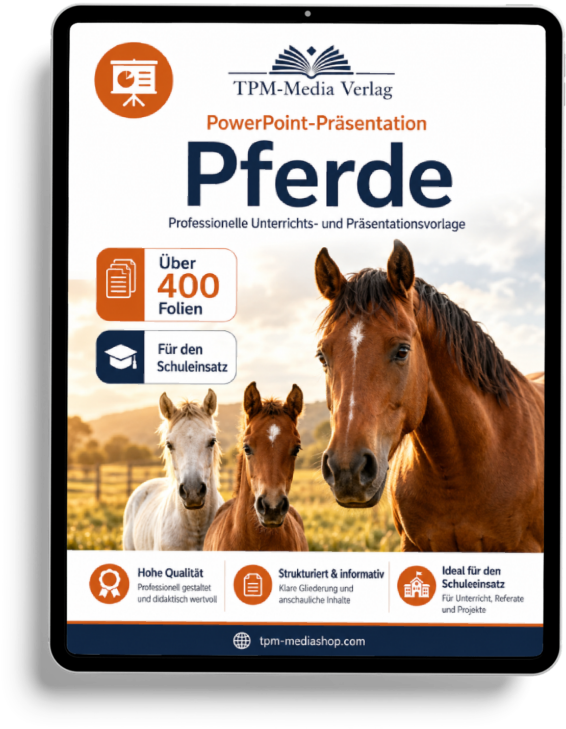 Pferde PowerPoint Präsentation herunterladen - Schulfreundliche Download-Version für den Einsatz im Unterricht