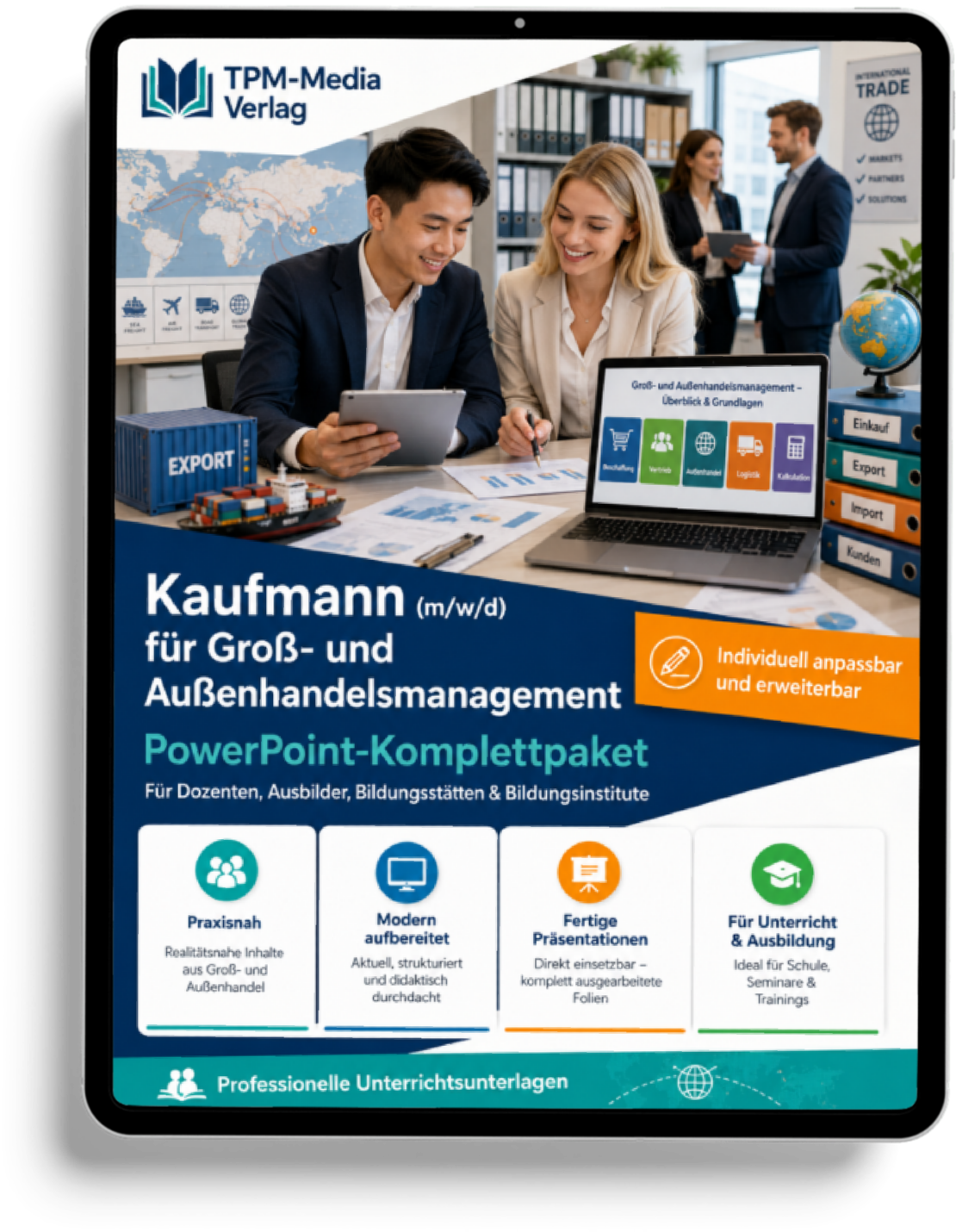 PowerPoint-Komplettpaket für die Ausbildung zum Kaufmann (m/w/d) für Groß- u. Außenhandelsmanagement