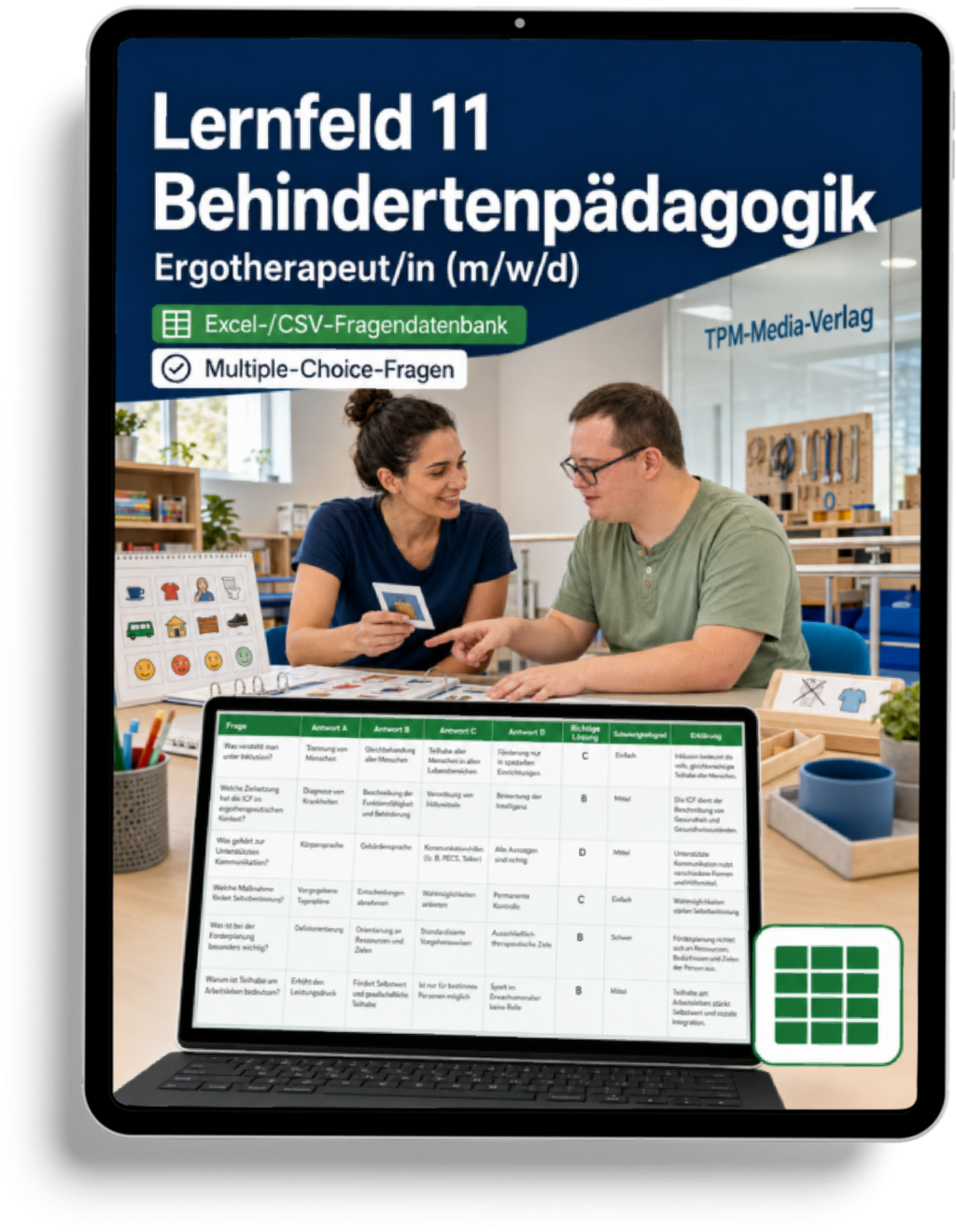 Ergotherapeut - Handlungsfeld 11 gewerbliche Excel-Fragenkatalog Datenbank (Sofort-Download)