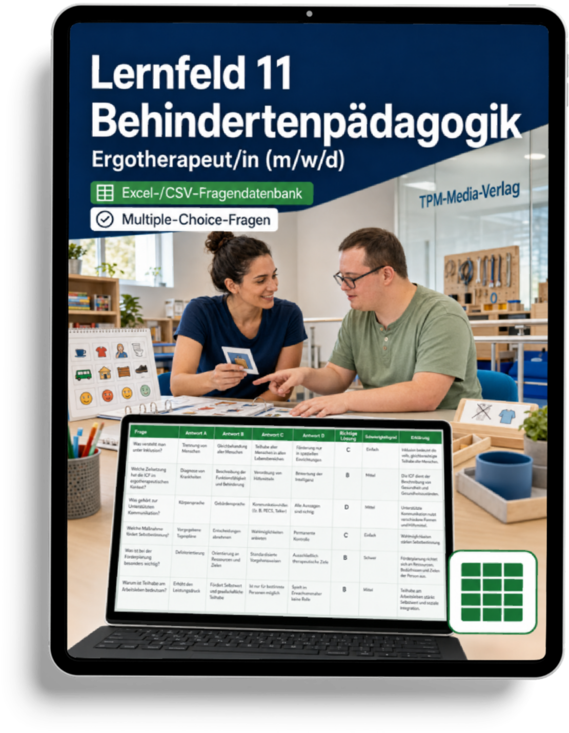 Ergotherapeut - Handlungsfeld 11 gewerbliche Excel-Fragenkatalog Datenbank (Sofort-Download)