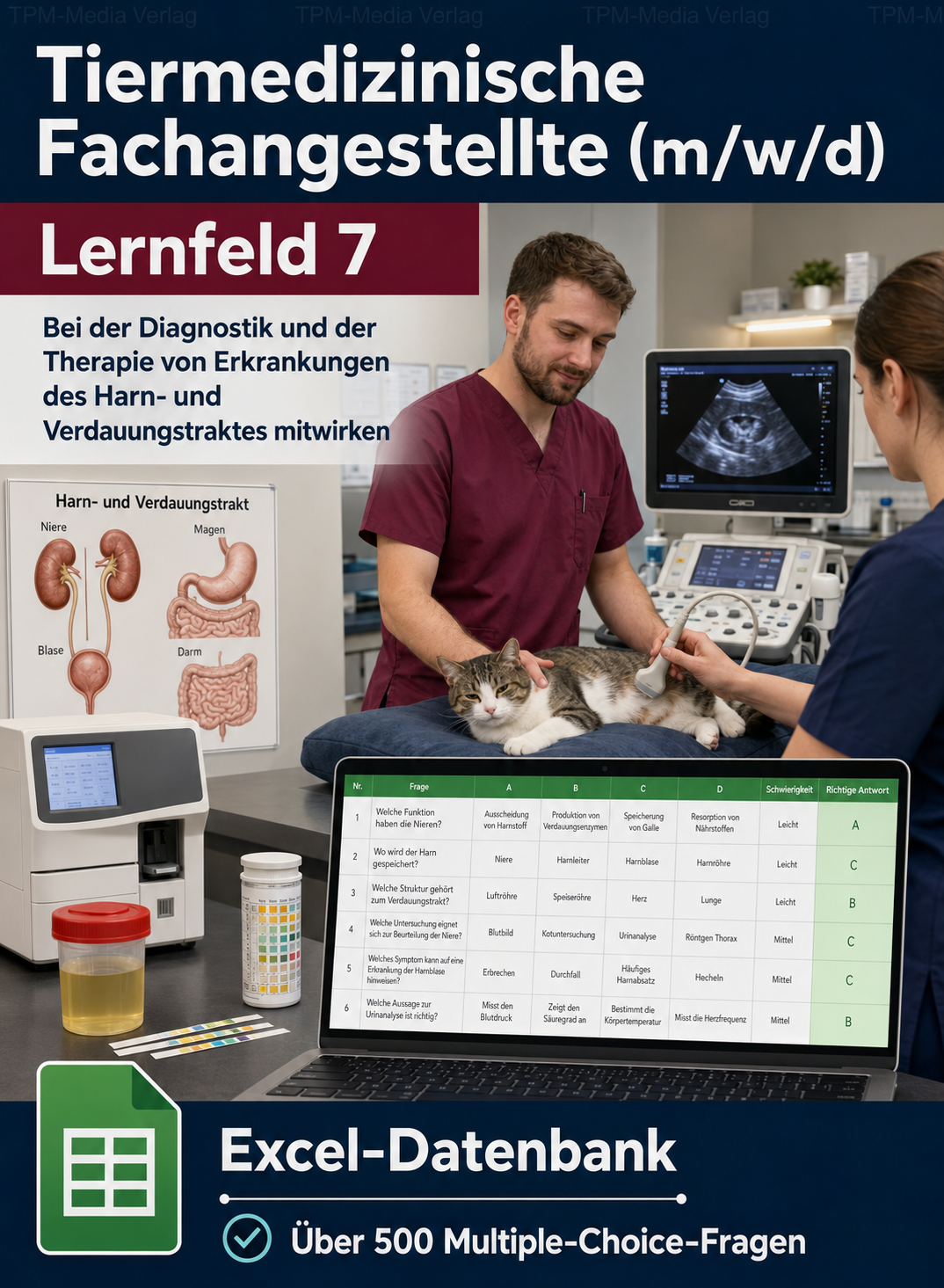 Tiermedizinischer Fachangestellte - Lernfeld 7 gewerbliche Excel-Fragenkatalog Datenbank (Sofort-Download)